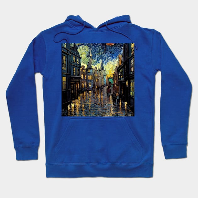 Starry Night in Diagon Alley Hoodie by Grassroots Green